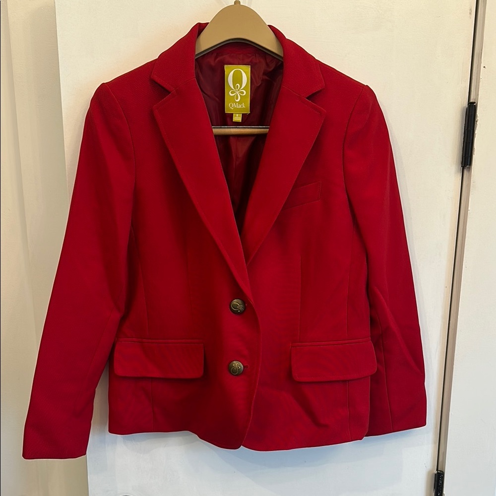 QMack Red Blazer Structured Fit